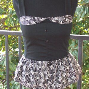 SKULL & CROSSBONES Retro Peplum Top/Rockabilly/PinUp/Goth Halloween/SpookyHorror
